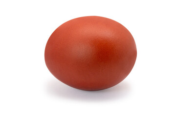 one brown egg isolated on white background for your design