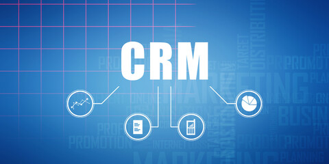 2d illustration Customer Relationship Management
