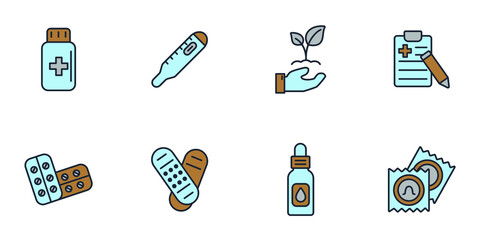 pharmacy icons set . pharmacy pack symbol vector elements for infographic web