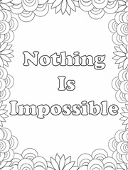 Bible verse coloring page. Vector Lettering and flowers for coloring book