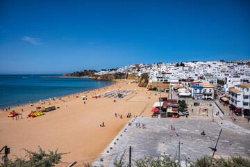 Fototapeta na wymiar Pescadores beach in Albufeira Downtown in Algarve Portugal