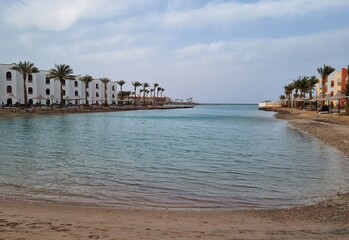 Beach at Arabia Azur Resort, in Hurghada, Egypt.