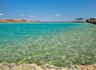 Beach at Arabia Azur Resort, in Hurghada, Egypt.