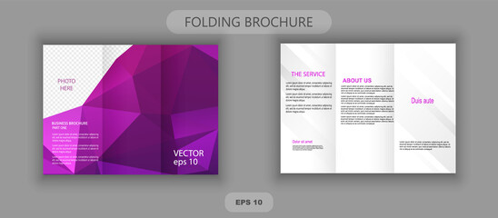 Low Poly. Brochure. Creative design of tri fold flyer.