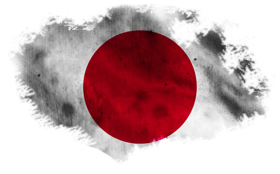 White background with torn flag of Japan. 3d illustration