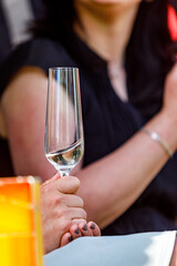  glass of wine in a hand