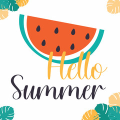 Hello summer poster, summer mood, summer colors