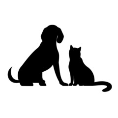 Cat and dog silhouettes vector illustration - 507136939