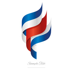 Obraz premium Costa Rica abstract 3D wavy flag blue white red modern Costa Rican ribbon torch flame strip logo icon vector