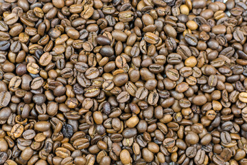 Coffee bean background close up.