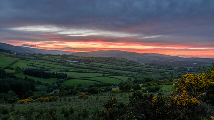 Fototapeta na wymiar Sunset Over the Old Long Hill, Enniskerry, County Wicklow