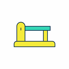 Filled outline Railway barrier icon isolated on white background. Vector