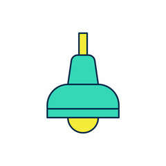 Filled outline Lamp hanging icon isolated on white background. Ceiling lamp light bulb. Vector