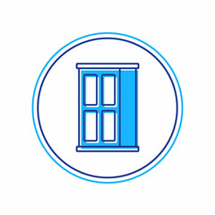 Filled outline Wardrobe icon isolated on white background. Cupboard sign. Vector