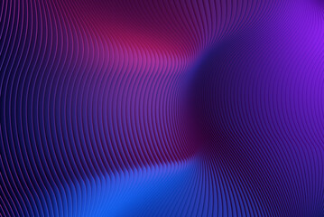 3D rendering colorful abstract background with line waves