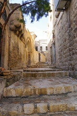 Artuklu Mardin, Turkey 7 May 2022 Mardin landscape at sunset with minaret of Ulu Cami, also known as Great mosque of Mardin