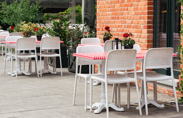 Traditional Italian sidewalk cafe