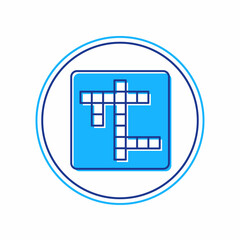 Filled outline Crossword icon isolated on white background. Vector