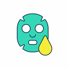 Filled outline Facial cosmetic mask icon isolated on white background. Cosmetology, medicine and health care. Vector