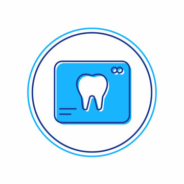 Filled outline X-ray of tooth icon isolated on white background. Dental x-ray. Radiology image. Vector