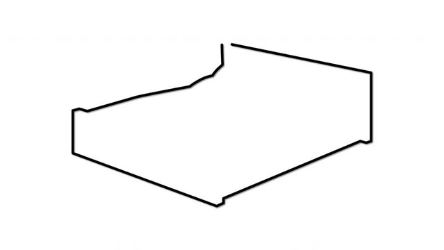 Bed self drawing animation. Line art. White background.