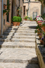Steps in narrow streets of Valldemossa, Mallorca, Spain