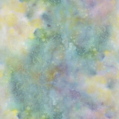 seamless watercolor background in green color. Bright spots of paint on paper.