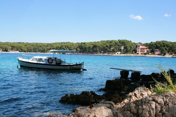 Fototapeta na wymiar boat near Veli Losinj, island Losinj, Croatia