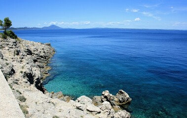 Fototapeta na wymiar the blue sea of Veli Losinj, island Losinj, Croatia