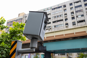 Speed trap camera on the road in taiwan