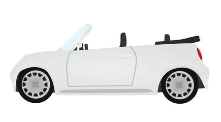 White sport car. vector illustration - obrazy, fototapety, plakaty