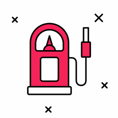 Filled outline Petrol or gas station icon isolated on white background. Car fuel symbol. Gasoline pump. Vector