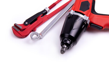 Repair tools on white background