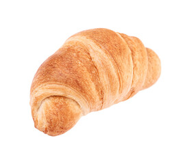 French croissant isolated on white background.