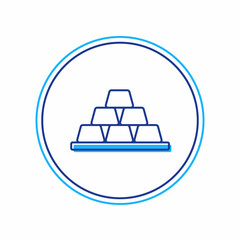 Filled outline Gold bars icon isolated on white background. Banking business concept. Vector