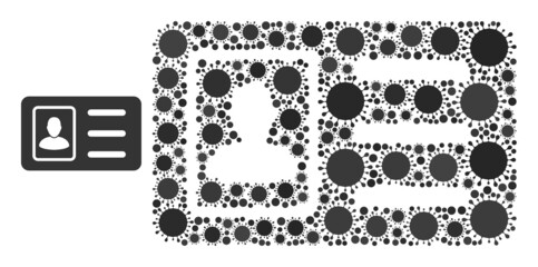 Obraz premium Photo ID mosaic icon. Vector mosaic is made with random viral items. Virulent mosaic photo ID icon. Photo ID mosaic for isolation templates.