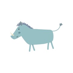Vector illustration of cute warthog