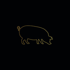 Minimal Line Art Pig Logo Template | Creative Pig Logo Design