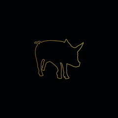 Minimal Line Art Pig Logo Template | Creative Pig Logo Design