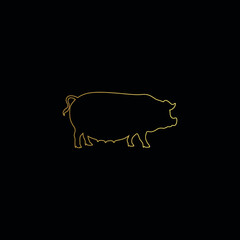 Minimal Line Art Pig Logo Template | Creative Pig Logo Design