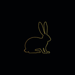 Minimal Line Art Rabbit Logo Template | Creative Rabbit Logo Design