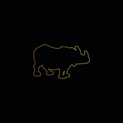 Minimal Line Art Rhino Logo Template | Creative Rhino Logo Design