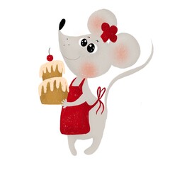 mouse with cake