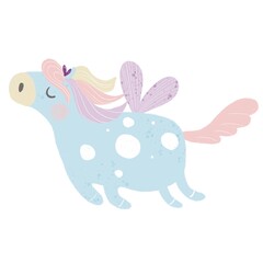 Pegasus  blue and pink colour 