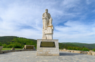 Rayuvtsi, Bulgaria. Monument of Valchan Voivoda near Bulgarian Stonehenge complex