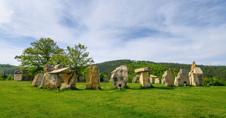 Rayuvtsi, Bulgaria. Bulgarian Stonehenge. Modern stone cromlech in village of Rayuvtsi