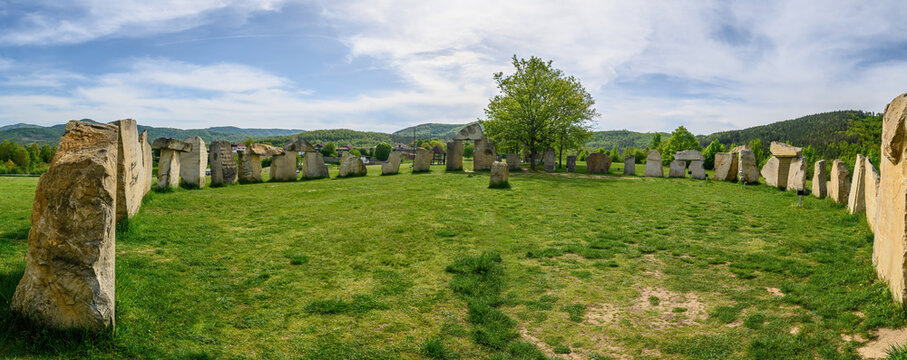 Rayuvtsi, Bulgaria. Bulgarian Stonehenge. Modern stone cromlech in village of Rayuvtsi