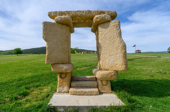 Rayuvtsi, Bulgaria. Bulgarian Stonehenge. Modern stone cromlech in village of Rayuvtsi