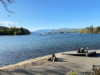 A view of Lake Windermere in the evening