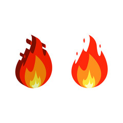 Fire icon illustration Free Vector